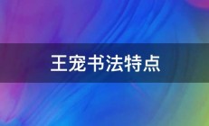 王宠书法特点 