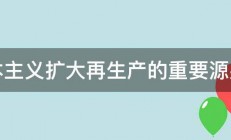 资本主义扩大再生产的重要源泉是 