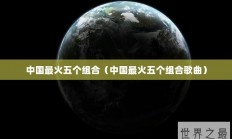 中国最火五个组合（中国最火五个组合歌曲）