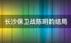 长沙保卫战陈明韵结局 