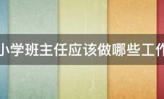 小学班主任应该做哪些工作 