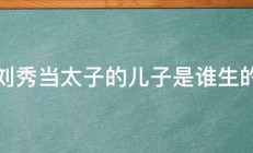 刘秀当太子的儿子是谁生的 