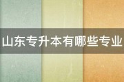 山东专升本有哪些专业 