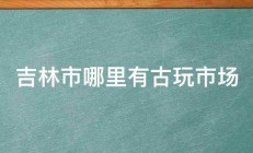 吉林市哪里有古玩市场 