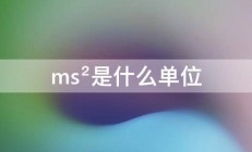 ms²是什么单位 