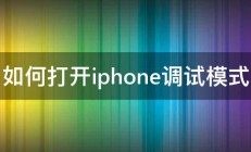 如何打开iphone调试模式 