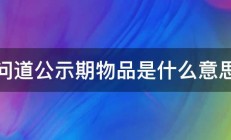 问道公示期物品是什么意思 