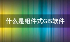 什么是组件式GIS软件 