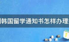 收到韩国留学通知书怎样办理签证 