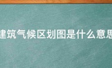 建筑气候区划图是什么意思 