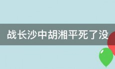 战长沙中胡湘平死了没 