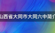 山西省大同市大同六中简介 