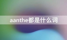 aanthe都是什么词 