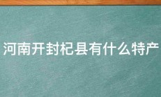 河南开封杞县有什么特产 