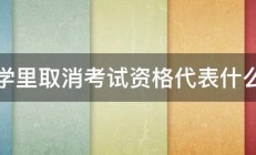 大学里取消考试资格代表什么啊 