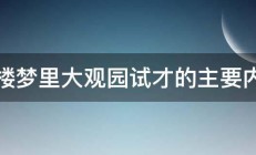 红楼梦里大观园试才的主要内容 