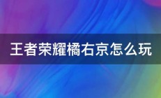 王者荣耀橘右京怎么玩 