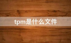 tpm是什么文件 