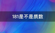 181是不是质数 