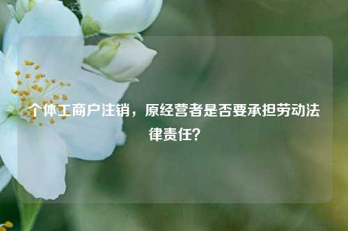 个体工商户注销，原经营者是否要承担劳动法律责任？