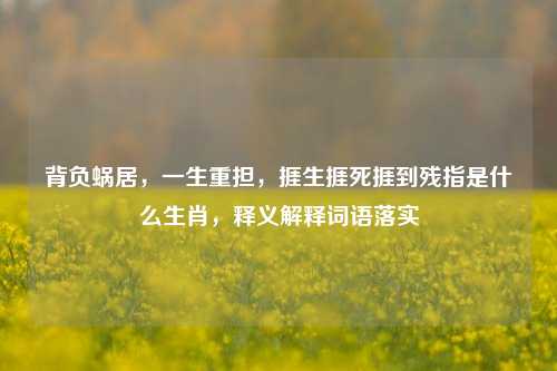 背负蜗居，一生重担，捱生捱死捱到残指是什么生肖，释义解释词语落实